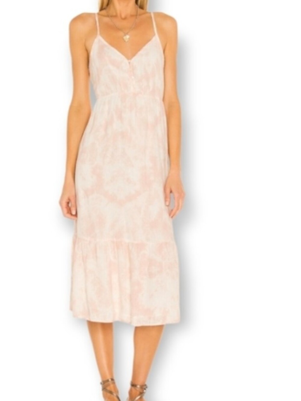 Rails Delilah Peach Pink Tie Dye MIdi Dress Size XL
